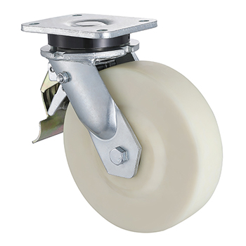 L&K Rollen Heavy Duty Castors with Tail Lock 250mm Load 2000kg Casting Polyamide wheel