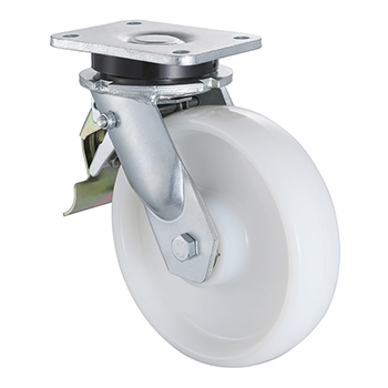 Heavy Duty Castors with Tail Brake 125mm Load 700kg injection Polyamide wheel