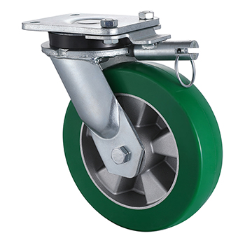 Heavy Duty Casters with Directional Lock 10 Inch Load 700kg Elastic Polyurethane Wheel