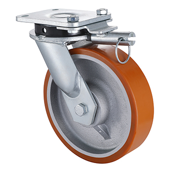 Super Heavy Duty Swivel Casters with Directional Lock 10 Inch High Load 1250kg Casting Polyurethane Wheel