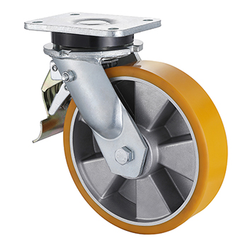 Extra Heavy Weight Castors with Tail Brake 200mm Load 800kg Casting Polyurethane wheel in Germany Buy