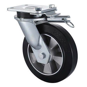 Super Heavy Duty Directional Lock Casters with  8 Inch Load 500kg Elastic Rubber Wheel Supply