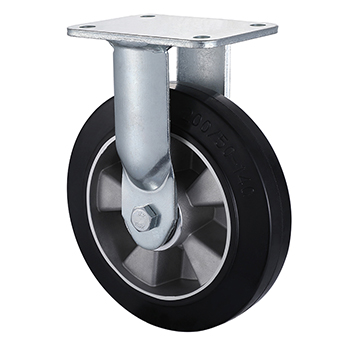 Super Heavy Duty Rigid Casters 250mm Load 650kg Elastic Rubber Wheel for Trolley