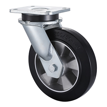 Super Heavy Weight Swivel Casters 200mm Load 500kg Elastic Rubber Wheel L&K Rollen