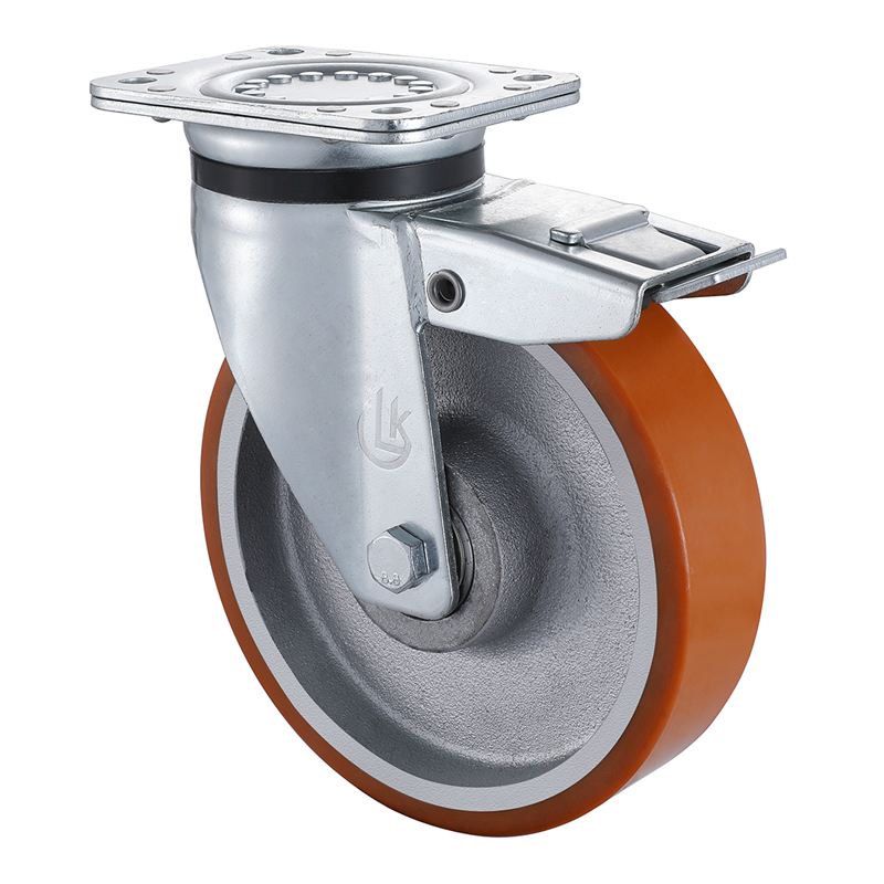 Swivel Heavy duty Castor with Total Lock 200mm Load 800kg Casting Polyurethane wheels