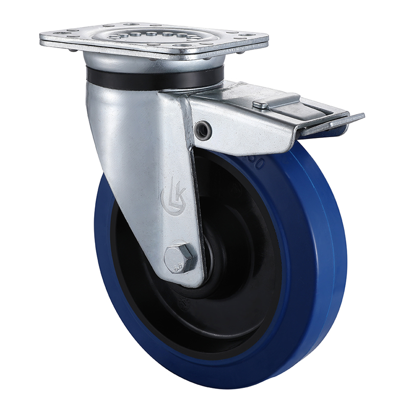 Swivel Castor with Total Lock 80mm Load 160kg Elastic rubber wheels