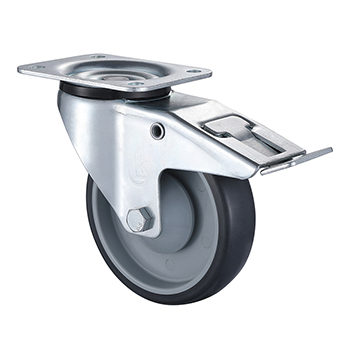 Swivel Castors with Total Lock 125mm Load 150kg Thermoplastic Rubber wheels