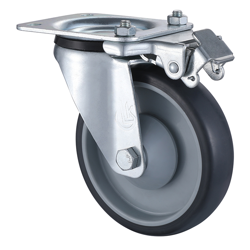 Swivel Castors with Directional Lock 160mm Load 200kg Thermoplastic Rubber wheels