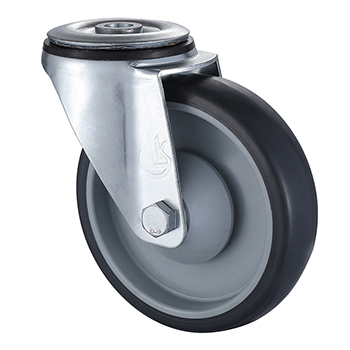 Swivel Castors with Bolt Hole 125mm Load 150kg Thermoplastic Rubber wheels