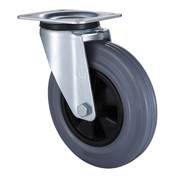 Swivel Castors 80mm Load 50kg Grey Solid Rubber wheels