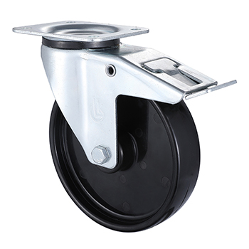 Swivel Castor with Total Lock 80mm Load 100kg Polypropylene wheels