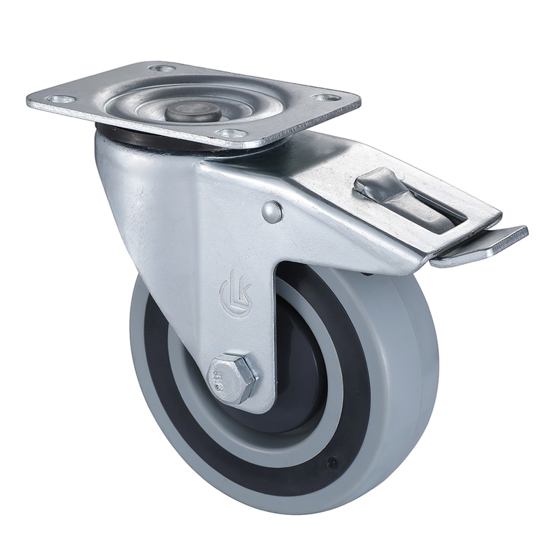 Swivel Castor with Total brake 100mm Load 130kg Polypropylene tread sandwich wheels