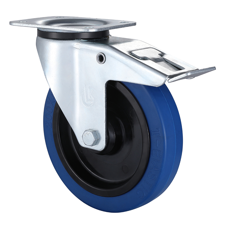 Swivel Castor with Total Lock 200mm Load 350kg LK-Elastic rubber wheels