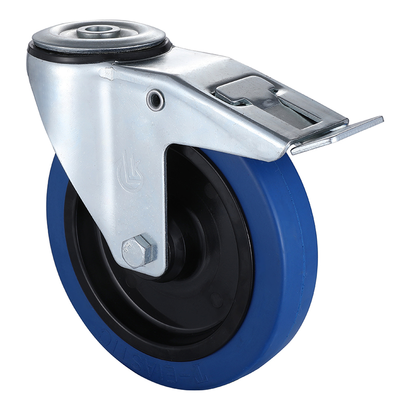 Swivel Castor with Total Lock 160mm Load 300kg LK-Elastic rubber wheels