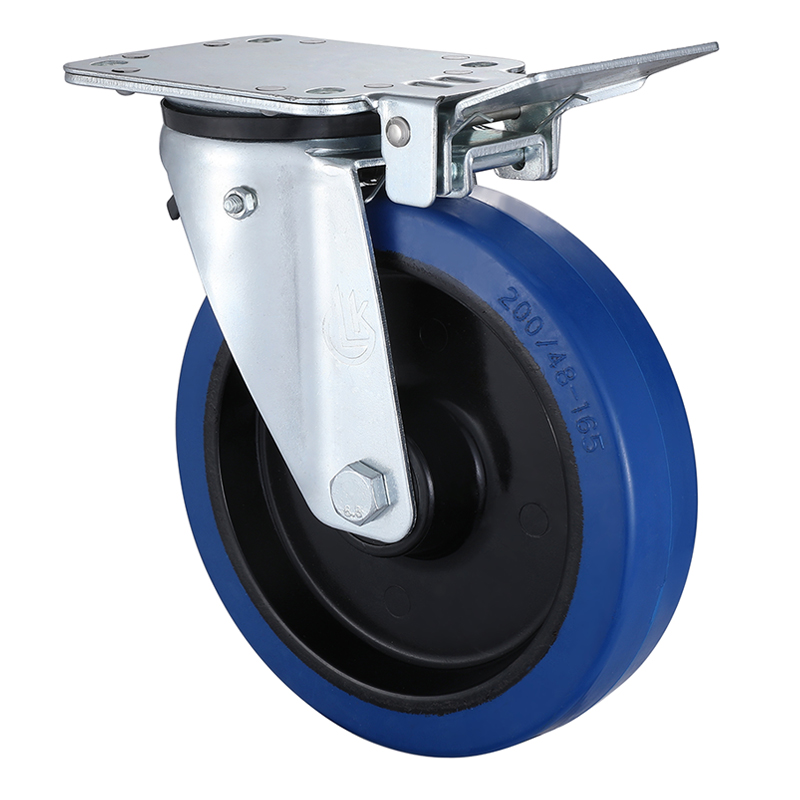 Swivel Castor with Central Lock 160mm Load 350kg Elastic rubber wheels