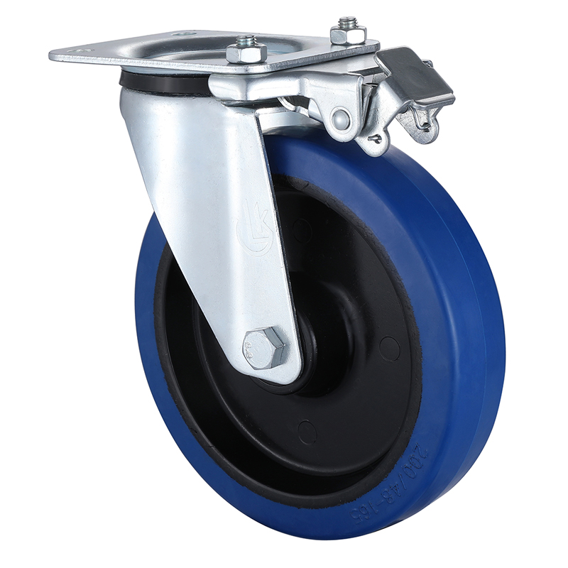 Swivel Castors with Directional Lock 160mm Load 350kg Elastic rubber wheels