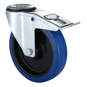 Swivel Castors with Total Lock 80mm Load 130kg Elastic rubber wheels