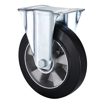 Fixed Castor 150mm Load 300kg Elastic rubber wheels