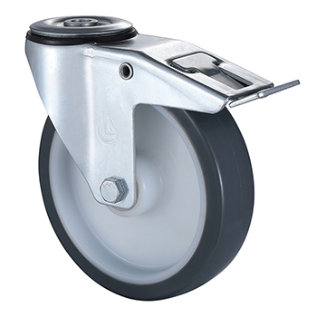 Swivel Castor with Total Lock 80mm Load 110kg Injection Polyurethane wheels