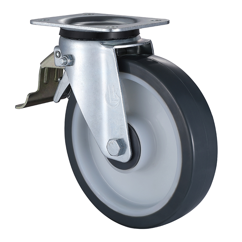 Swivel Castor with Tail Lock 160mm Load 350kg Injection Polyurethane wheels