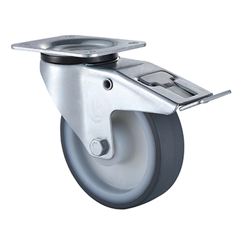 Swivel Castor with Total Lock 80mm Load 200kg Injection Polyurethane wheels