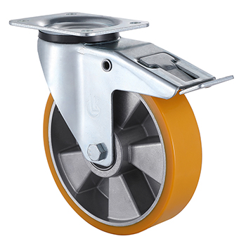 Swivel Castor with Total Lock 80mm Load 230kg Casting Polyurethane wheels