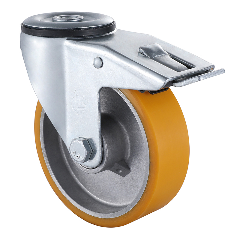 Swivel Castor with Total Lock 100mm Load 300kg Casting Polyurethane wheels