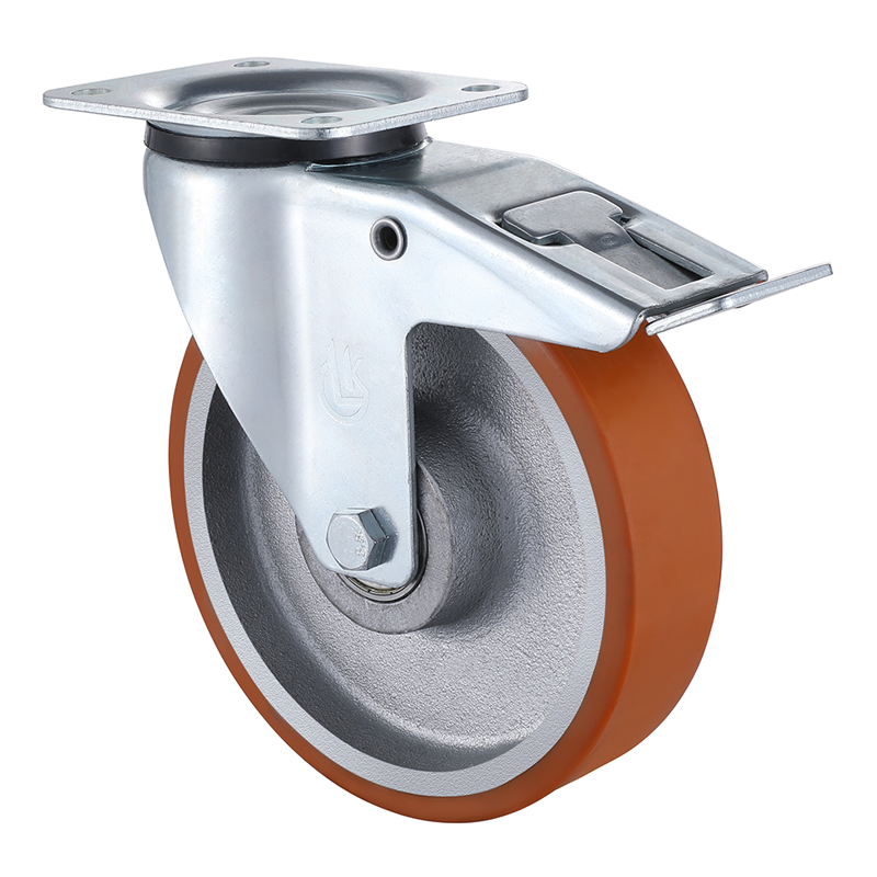 Swivel Castor with Total Lock 160mm Load 500kg Casting Polyurethane wheels