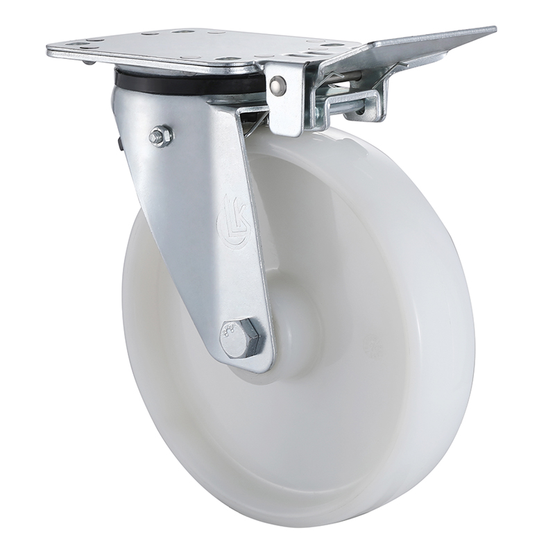 Swivel Castor with central Lock 160mm Load 350kg Polyamide wheels