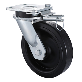 Super Heavy Duty Casters with Directional Lock 8 Inch Load 600kg Elastic Rubber Wheel L&K Rollen GmbH