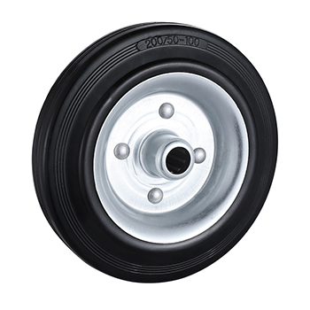 Black Solid Rubber Wheel 80mm Load 50kg