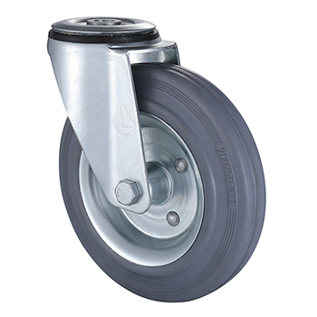 Industry Leading Solid Rubber Bolt Hole Castors 80mm Load 50kg