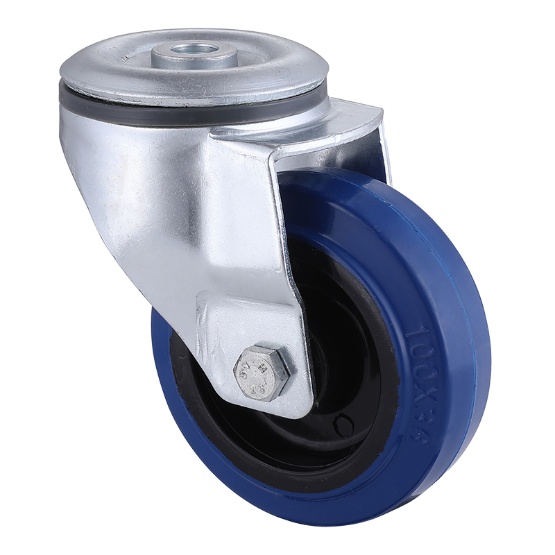 Popular Elastic Rubber Bolt Hole Castors 80mm Load 140kg