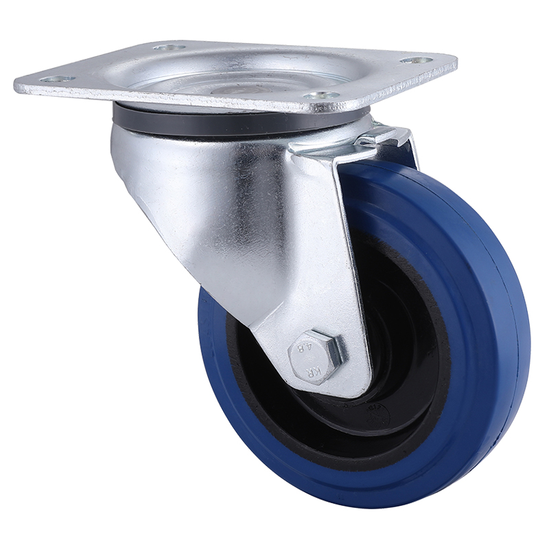 Industry Leading Elastic Rubber Swivel Castors 125mm Load 250kg