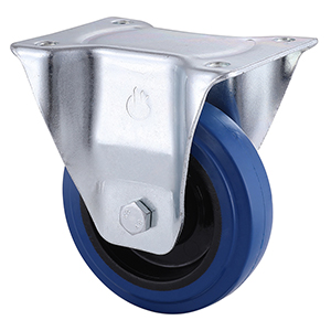 Industry Leading Elastic Rubber Fixed Castors 125mm Load 250kg