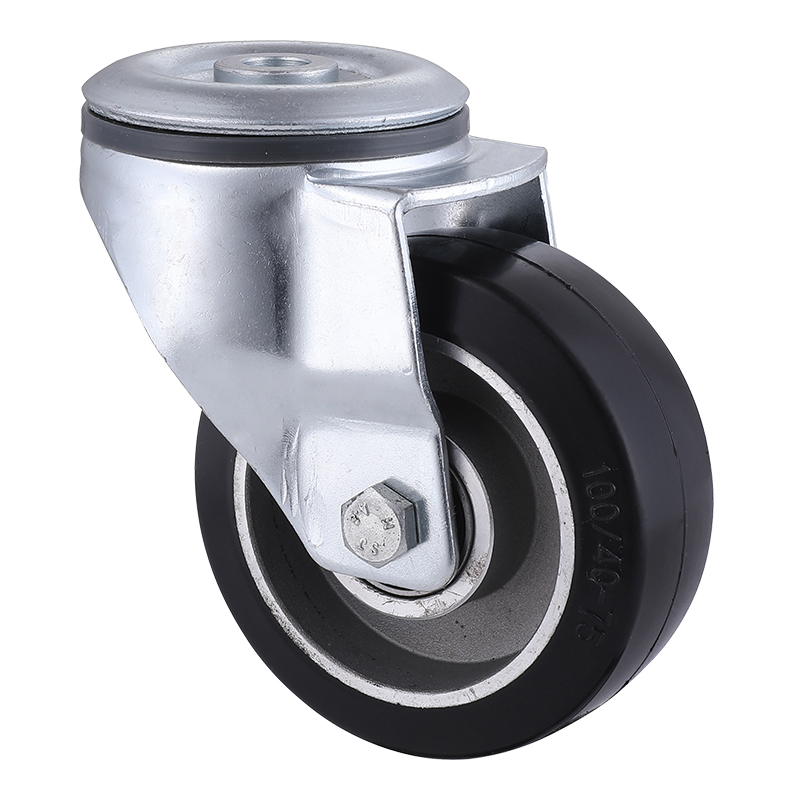 Top Elastic Rubber Bolt Hole Castors 80mm Load 150kg