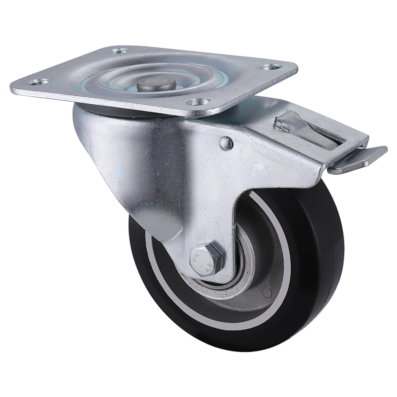 Best Supplier Elastic Rubber Total Brake Castors 100mm Load 200kg