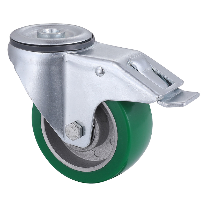 Hight Quality Polyurethane Bolt Hole with Total Brake Castors 100mm Load 180kg