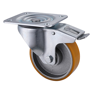 Wholesale Polyurethane Total Brake Castors 100mm Load 350kg