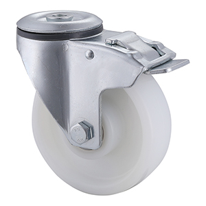 Industry Leading Nylon Bolt Hole with Total Brake Castors 100mm Load 350kg