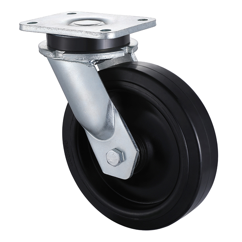 Popular Elastic Rubber Swivel Castors 160mm Load 450kg