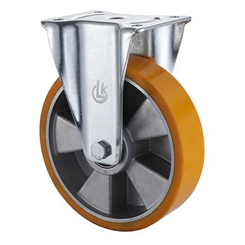 L&K Hight Quality Heavy Duty Polyurethane Fixed Castors 250mm Load 1000kg