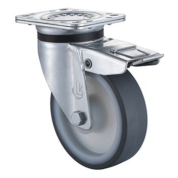 L&K Best Heavy Duty Grey Thermoplastic Polyurethane Total Brake Castors 200mm Load 800kg