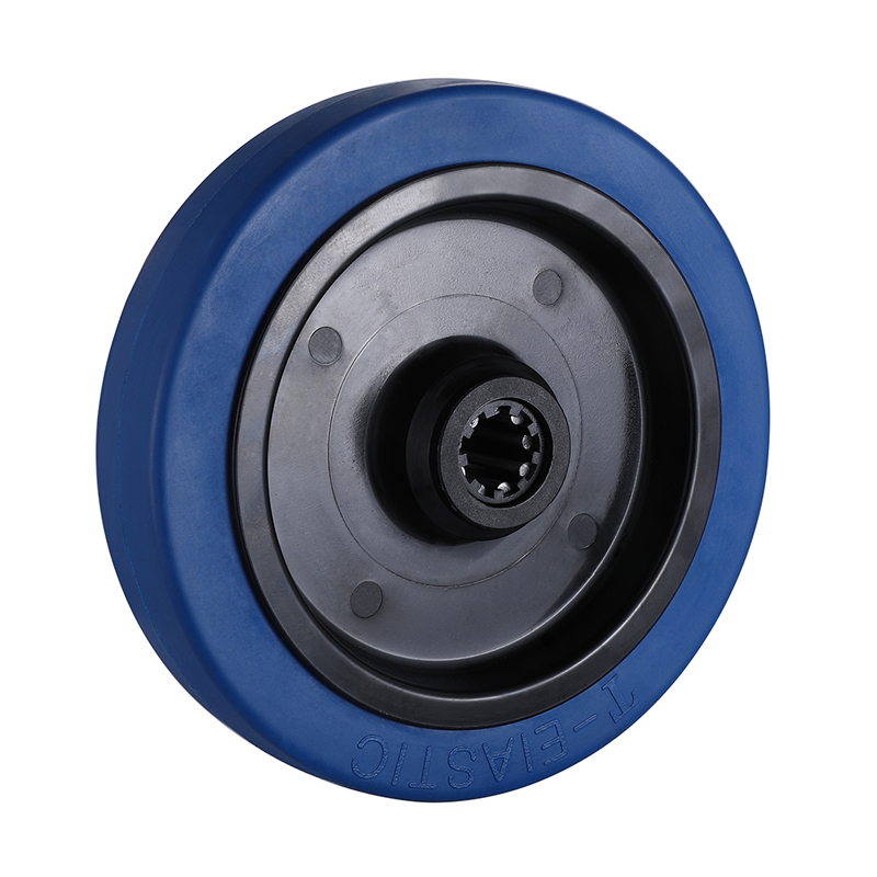 L&k Supplier 200mm Blue Elastic Rubber Wheels Load 400kg for Industrial Carts