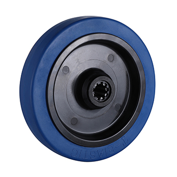 L&k Supplier 200mm Blue Elastic Rubber Wheels Load 400kg for Industrial Carts