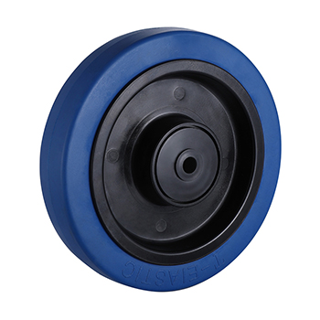 L&k Supplier 200mm Blue Elastic Rubber Wheels Load 400kg for Industrial Carts