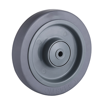 L&k Supplier 160mm Grey Elastic Rubber Wheels Load 300kg for Industrial Carts