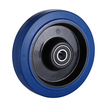 L&k Supplier 100mm Blue Elastic Rubber Wheels Load 200kg