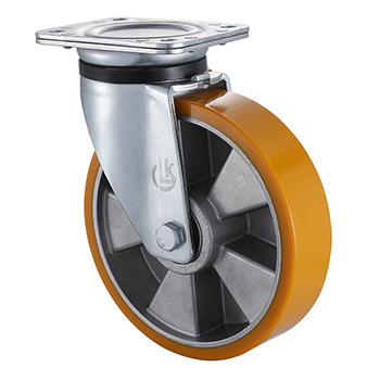 diameter 80 to 250mm heavy duty yellow polyurethane swivel castors Delivery from Germany for trolley