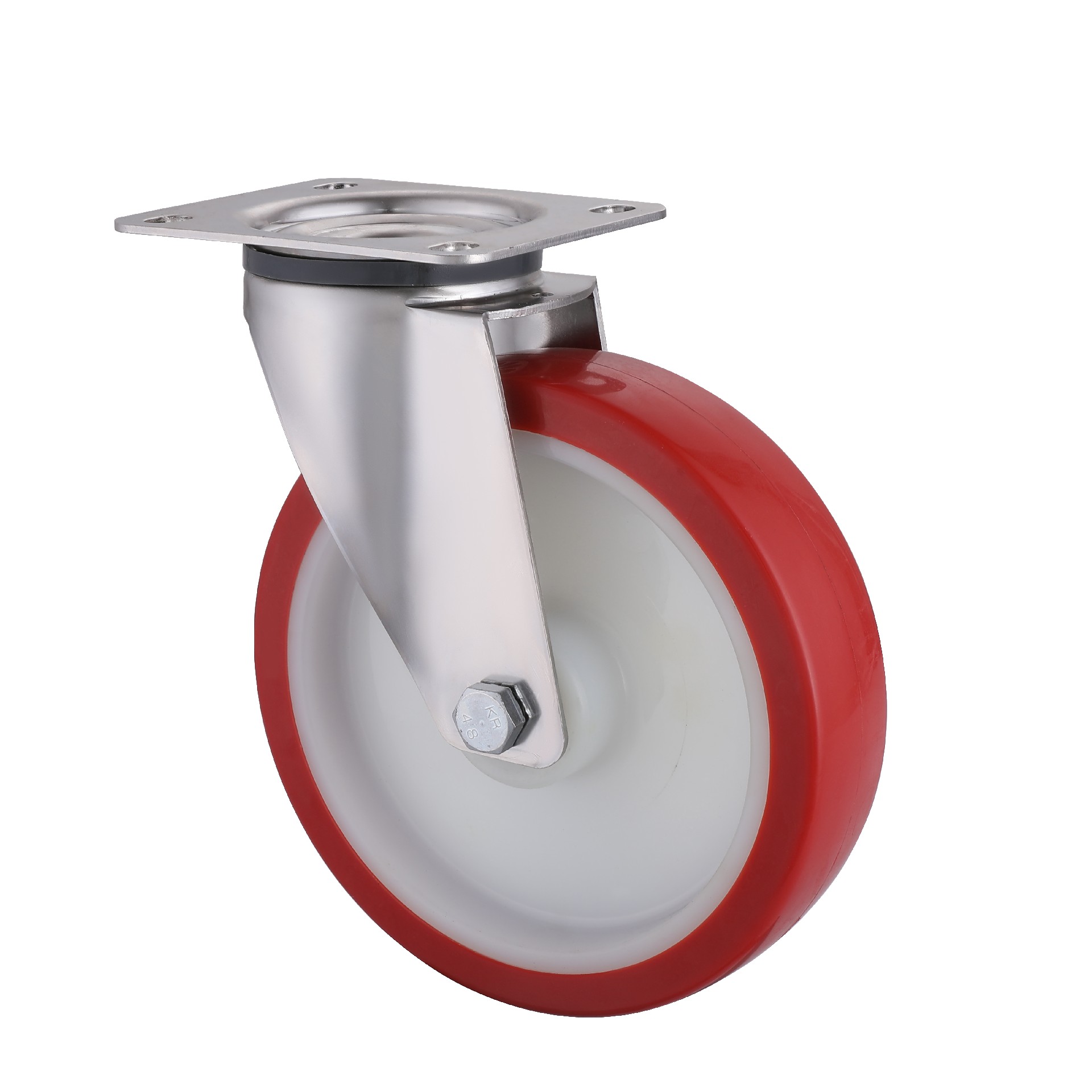 stainless steel red thermoplastic polyurethane 360°c swivel castor wheels diameter 80mm to 200mm load capacity 120kg to 300kg in stock for custom trolley